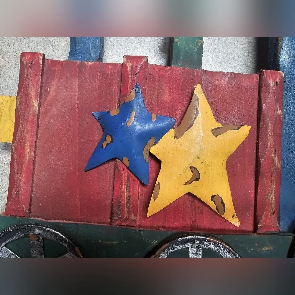 Pier 1 Wood And Metal Train Engine Wall Decor Kid’s Child’s Room Steampunk